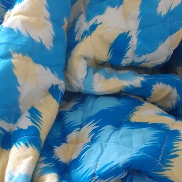 VTG color burst quilted blanket coverlet bedspread beachy silky feel Dbl Full - Picture 3 of 9